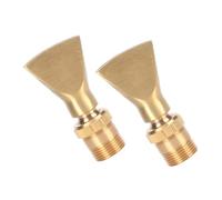 Kisangel 2pcs Fan Shaped Fountain Nozzle Heads Copper Deck for Outdoor Ponds Parks and Landscaping Low Maintenance Water Screen Effect for Public Gardens and Hotels