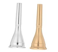 Kisangel 2pcs French Horn Mouthpiece Brass Instrument Accessories Silver and Gold Plated Standard Student and Professional Horn Replacement Parts for Precise Leakproof Fit and Sound