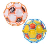 Kisangel 2pcs Glowing Electric Jumping Football for No Battery Music Bouncy Ball Gift for Parties Birthdays Indoor Outdoor Play Random Color
