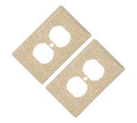 Kisangel 2pcs Golden Rhinestone Outlet Covers Decorative Bling Socket Plates for Wall Outlets Proofing Plug-in Cover Plates Home Lighting Accessories