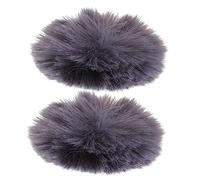 Kisangel 2pcs Gray 1cm Mic Wind Cover Microphone Windscreen Muff for Lapel Lavalier Clip-on Mics Recording Accessory Noise Reduction Shield
