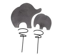 Kisangel 2pcs Grey Elephant Air Plant Stand Decorative Cement Plant Holder for Home Tabletop Display with Ventilated Design Lightweight Creative Pot Support
