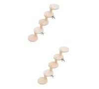 Kisangel 2pcs Guinea Pig Toys Wooden 5 Level Hamster Ladder Parrot Cage Decor Chinchilla Ladder Small Chew Toys Health Care