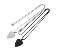 Kisangel 2pcs Guitar Pick Pendant Necklace Guitar Pick Shaped Necklace Music Lover Chain for Everyday Wear