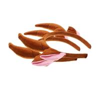 Kisangel 2pcs Halloween Animal Horn Headband Brown Bull Horn Hairband for School Plays Themed Parties Cosplay Costume Accessory Comfortable Non-slip Design
