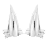 Kisangel 2pcs Halloween Demon Horns Hairpin - Devil Cosplay Hair Clips Plastic Devil Horns Barrettes for Holiday Parties Hair Supplies, Silver