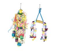 Kisangel 2Pcs Hanging Parrot Creative Bite String Bird Plaything for Chewing Exploring for Parakeets Cockatiels and Birds Random Color