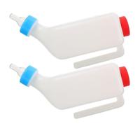 Kisangel 2pcs Hanging Small Animal Feeding Bottles with Soft Nipples for Lambs Calves Goats Sheep Livestock Pet Nursing Bottles for Indoor Outdoor Farm Use