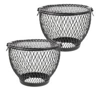 Kisangel 2pcs Heat Lamp Cage Guard for Reptiles and Amphibians, Black Iron Mesh Cover with Anti-scald Feature and Easy Installation, Suitable for Pet Snakes and Turtles Heating Lamp