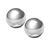 Kisangel 2pcs Hollow Gazing Globe Mirror Polished Stainless Steel Sphere for Indoor Outdoor Garden Decoration with Hanging Versatility and Enhanced Reflectivity