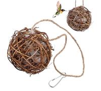 Kisangel 2pcs Hummingbird Nest Material Nesting House Bed for Bird Eggs Suitable for Bird Nesting Wood Cotton Can Be Hung on Yard Branch