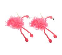 Kisangel 2pcs Interactive Plush Flamingo Marionette Puppet Lightweight Wear Resistant Animal for Puppet Theatre Performance and Home Decoration
