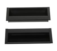 Kisangel 2pcs Invisible Furniture Handle Flush Drawer Pulls for Wardrobe Cupboard Cabinet Recessed Design for Home Kitchen Bedroom Black Finish Easy Installation
