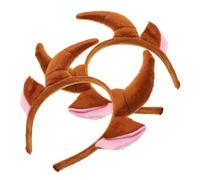 Kisangel 2pcs Large Animal Bull Horn Headband Comfortable Cartoon Hair Hoop for Halloween Cosplay School Plays Themed Parties Fashionable Ox Costume Accessory