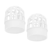 Kisangel 2pcs Mesh Gutter Guard Downspout Protector PVC Round Drain Cover Universal Fit Versatile Use White for Outdoor Rooftop Drainage System