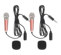 Kisangel 2pcs Mini Portable Microphone for Smartphones and Tablets Tiny Plug Mic with Design Compatible with Phones Laptops and Computers for Video Recording and Chatting