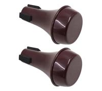 Kisangel 2pcs Mini Trumpet Mutes Deep Red Lightweight Durable Plastic Half Closed Silencers for Quiet Practice Sessions Easy Tool Installation Noise Reduction Trumpet Accessories