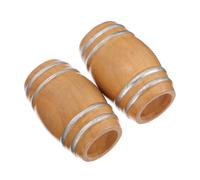 Kisangel 2pcs Mini Wooden Beer Barrel Dollhouse Photo Props Handmade Vintage Style Wine Cask Decoration Scale Bar Accessories for Miniature Home Display