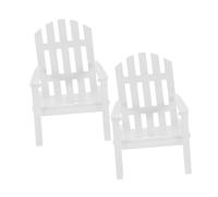 Kisangel 2Pcs Miniature Wooden Dollhouse Chairs White Elegant Wedding Cake Toppers Charming Mini Furniture for Home Decor Photography Props Collectible Craft Accessories