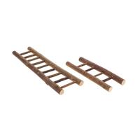Kisangel 2pcs Miniature Wooden Ladder Stable Tiny Step Ladder Model for Dollhouse Mini Staircase Accessories for DIY Micro Landscape and Miniature Decor