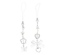 Kisangel 2pcs Mobile Phone Lanyard Pendant Star and Bowknot Charm Phone Decoration Chain for Accessories for Parties Festival and Daily Use