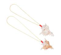 Kisangel 2pcs Natural Conch Shell Horn Whistles Decorative Shell Trumpets for Party Celebrations and Home Decor Unique Noise Makers Set