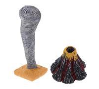 Kisangel 2Pcs Natural Disaster Science Kit for Interactive Volcano Eruption and Tornado Sand Table Model Educational Tool for Home and School Learning