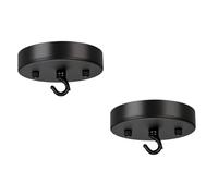 Kisangel 2Pcs Nordic Vintage Ceiling Light Plate Kit with Hook Practical Household Lamp Decor for Bedroom Living Office Easy Install Compact Design in Black