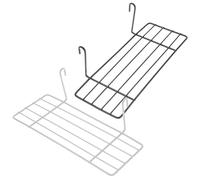 Kisangel 2Pcs Parrot Perch Stand Metal Flat Platform with Black and White Trays, Small Parrot Cage Shelf for Cockatiels, Parakeets, and Conures, Bird Playstand and Grinding Perch Accessory