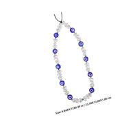 Kisangel 2Pcs Pearl Evil Eye Beaded Cellphone Lanyard Lightweight Phone Charm Wrist Strap for Mobile Phone Case Decoration and Anti-lost Hanging Pendant Gift for Friends and Loved Ones