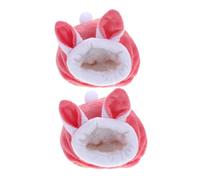 Kisangel 2pcs Pet Warm Nest Soft Cotton Hamster House Bed Adorable Small Animal Hideout Winter-ready Sleep Bedding for Hamsters Hedgehogs