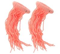 Kisangel 2pcs Pink Artificial Seaweed Fish Spawning Mops for Aquarium - Floating Cotton Thread Fish Egg Collector Breeding Hideout for Freshwater Tank