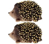 Kisangel 2pcs Plastic Hedgehog Garden Ornament Figurines Vivid Design and Practical Use, Creative Miniature Garden Decor for Patio and Lawn