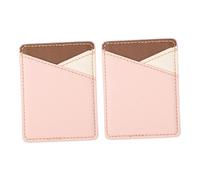 Kisangel 2pcs PU Leather Phone Holder Adhesive Back Pouch Card Sleeve Wallet for Mobile Phones Secure Credit Card Pocket Handy Compact Design