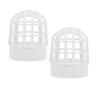 Kisangel 2PCS PVC Gutter Screen Downspout Protector Round Mesh Guard for Outdoor Balcony and Rooftop Drains Fit Drainage Filter Easy Installation