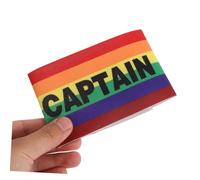 Kisangel 2pcs Rainbow Adjustable Captain Armband for Soccer Adults and Youths Elastic Wide Football Team Leadership Sleeve with Distinctive Colors Comfortable Snug Fit Sports Accessory for