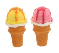 Kisangel 2pcs Realistic Fake Ice Cream Cone Balls Simulation Dessert Food Model for Home Staging Shops Photography Display for Year Use Effortless Setup and Creative Decor
