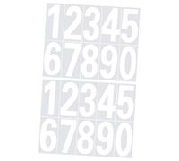 Kisangel 2pcs Reflective Number Stickers Self-Adhesive Mailbox Decals White Stickers for Outdoor House Apartment Visibility at Night