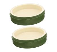 Kisangel 2pcs Reptile Feeding Bowl Turtle Water Bowl Lizard Water Dish Made of Bamboo Nonslip Design for Reptiles Like Lizards Turtles Snakes