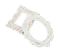 Kisangel 2pcs Retro Photo Prop Frames Set, Pearl White Oval Square Decorative Picture Frames, Creative Photography Background Props for Studio and Portrait Shooting