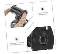 Kisangel 2Pcs Retro Style Hemp Rope Pull Knobs Small Iron Art Cabinet Handles Black Vintage Cupboard Door Pulls for Furniture Easy Installation Rustic Decorative Hardware