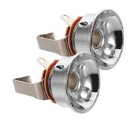 Kisangel 2pcs Round Cup Guitar Output Jack Socket Plates Electric Guitar Parts with Stable Connection for Enhanced Audio Transmission and Signal Optimization