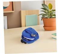 Kisangel 2pcs Scale Mini Doll Backpack Blue Zipper School Bags for Dollhouse Accessories Realistic Pocket Design Miniature Props for Creative Display and Imaginative Play