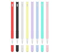Kisangel 2pcs Silicone Stylus Pen Cover Compatible with Apple Pencil2 - Cartoon Tip Protective Sleeve - Cat Themed Pencil Accessories for Tablet Stylus Purple & Sky Blue