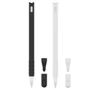 Kisangel 2pcs Silicone Stylus Pen Cover Compatible with Apple Pencil2 - Cartoon Tip Protective Sleeve - Cat Themed Pencil Accessories for Tablet Stylus Nib (Black White)