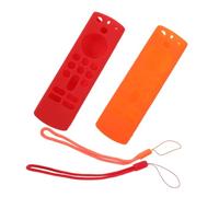 Kisangel 2pcs Silicone Tv Remote Sleeve Replacement Cover Protective Case for Voice Remote Gen Lightweight Breathable Anti-slip Protective Case for Television Accessories in Red and Orange