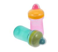 Kisangel 2pcs Sippy Cups for Boy Girl Silicone Training Water Bottles Capacity Leak Safe PP Material for Developing Drinking Skills Green Pink