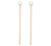 Kisangel 2pcs Small Rubber-head Gong Mallets with Wood Handle Wooden Percussion Mallets for Chinese Gongs Musical Instrument for Traditional and Performance Use