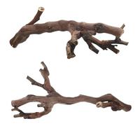Kisangel 2pcs Snake Climbing Branch, Reptile Tank Natural Wood Cork Log, Reptile Basking Branch for Lizard, Frog, Gecko Terrarium Accessories