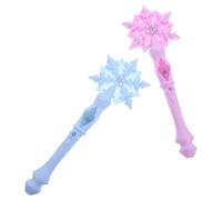 Kisangel 2Pcs Snowflake Fairy Wands, Glowing Light Sticks, Decorative Fairy Rods for Girls, Birthday Party, Assorted Colours
